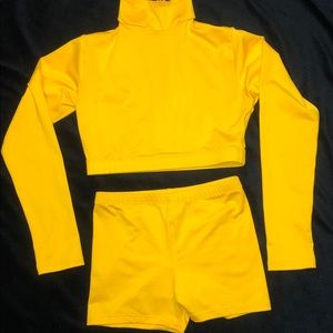 Varsity YL Mock Neck Crop Top & Boy Cut Brief